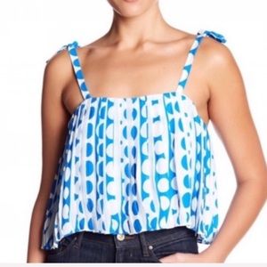 New Parker Nadine Contrast Dot Crop Top Size M